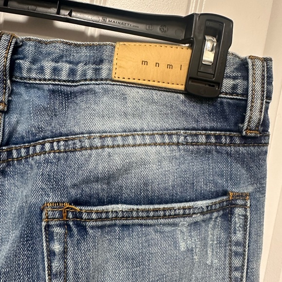 MNML Minimal Distressed Men’s Skinny Light Wash Jeans Size 30 - Picture 7 of 8